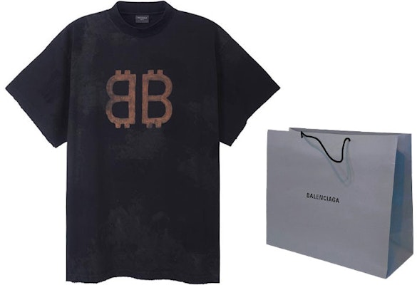 발렌시아가 FW23 블랙 오버사이즈 로고 프린트 유니섹스 크루넥 티셔츠. 739028TOVN81055 Shop 발렌시아가 FW23 블랙 오버사이즈 로고 프린트 유니섹스 크루넥 티셔츠. 739028TOVN81055