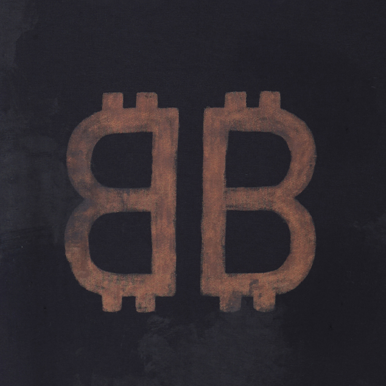 Purchase 발렌시아가 FW23 블랙 오버사이즈 로고 프린트 유니섹스 크루넥 티셔츠. 739028TOVN81055