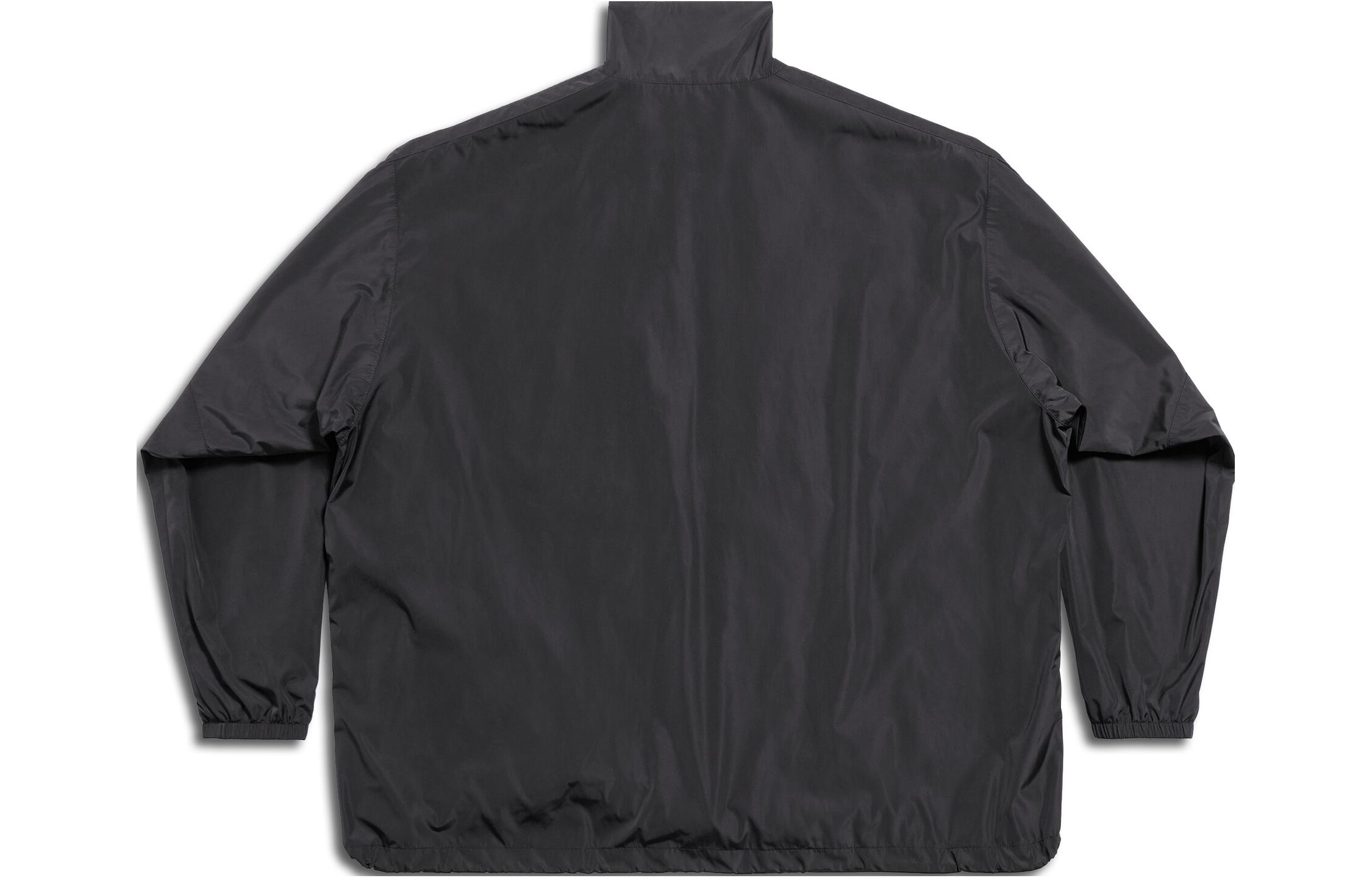 Lookbook バレンシアガ FW23 ブラック ジップアップジャケット レタープリント ユニセックス. 725302TPO061000