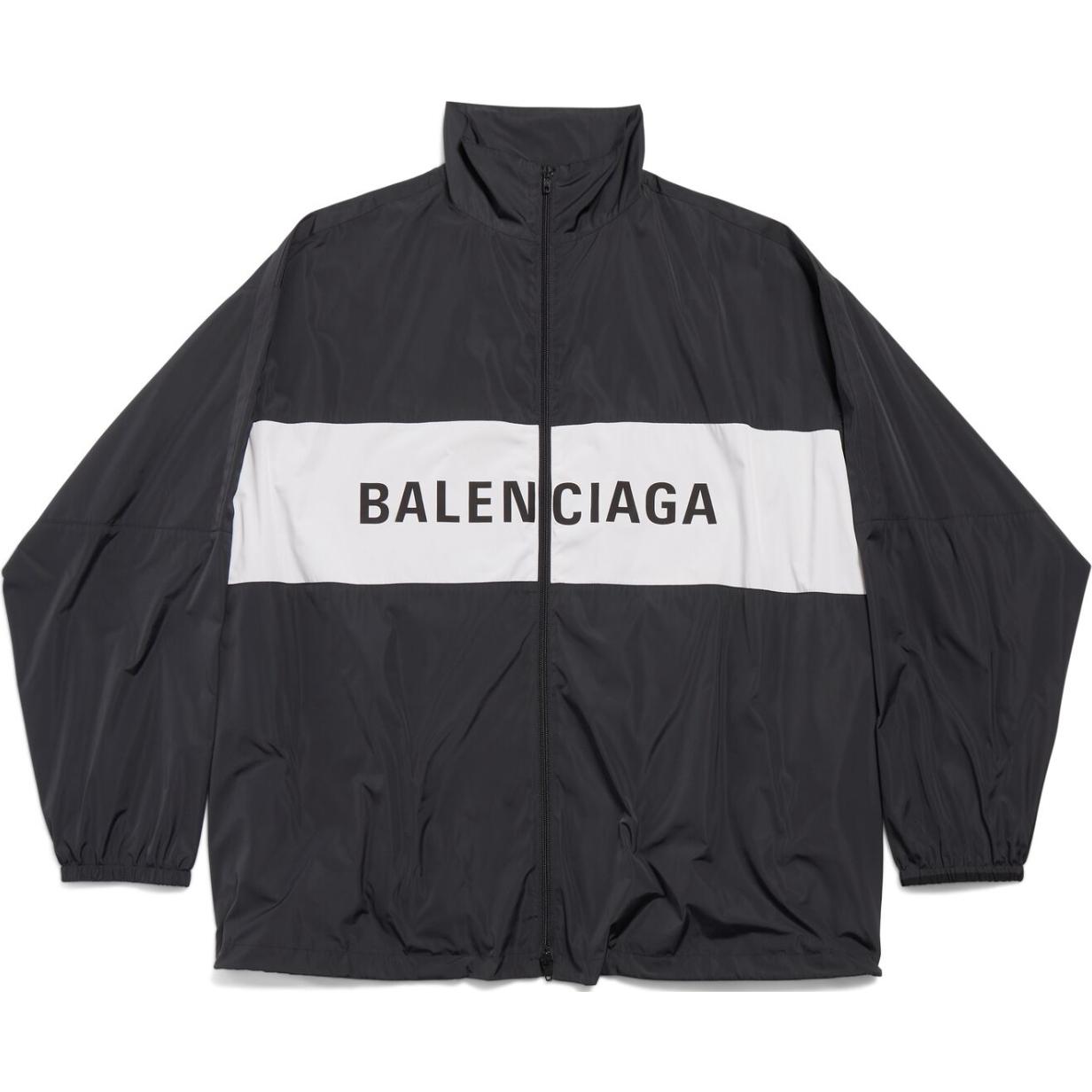 Shop バレンシアガ FW23 ブラック ジップアップジャケット レタープリント ユニセックス. 725302TPO061000
