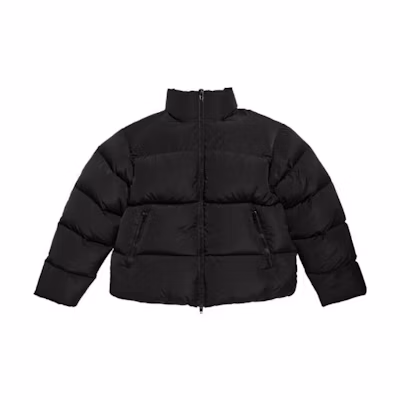 Balenciaga FW23 Black Zip-Up Jacket with Solid Logo Print 770505TPO061000