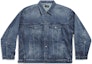 Buy Balenciaga FW23 Jaket Denim Biru Longgar Gaya Kasual. 767943TNW654445