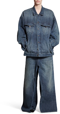 Balenciaga FW23 Jaket Denim Biru Longgar Gaya Kasual. 767943TNW654445 Shop Balenciaga FW23 Jaket Denim Biru Longgar Gaya Kasual. 767943TNW654445