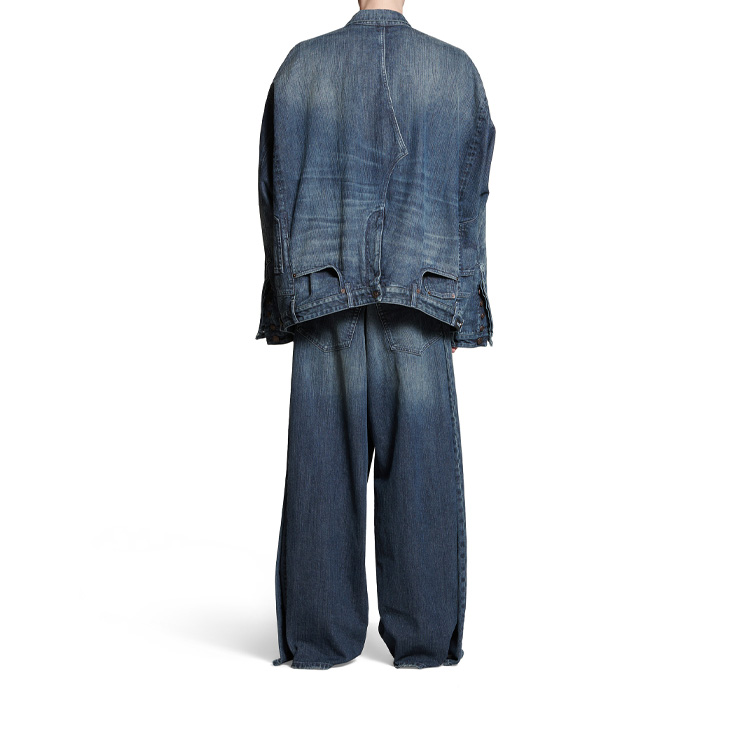 Purchase Balenciaga FW23 Jaket Denim Biru Longgar Gaya Kasual. 767943TNW654445