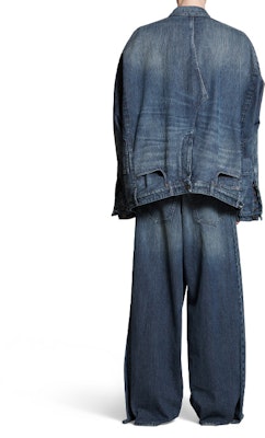 Balenciaga FW23 Jaket Denim Biru Longgar Gaya Kasual. 767943TNW654445 Purchase Balenciaga FW23 Jaket Denim Biru Longgar Gaya Kasual. 767943TNW654445