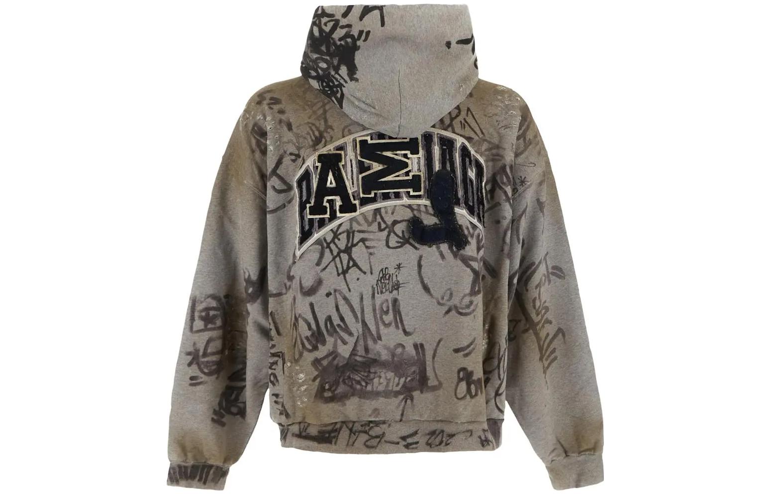 Balenciaga FW23 Brown Distressed Letter Print Zip Hoodie Regular Fit Men’s 744457TOVA81300 圖 3