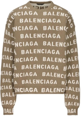 Balenciaga FW23 棕色字母提花男款寬鬆長袖毛衣。 761596T16739677 Order Balenciaga FW23 棕色字母提花男款寬鬆長袖毛衣。 761596T16739677