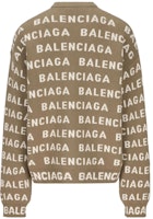 발렌시아가 FW23 브라운 레터 인타르시아 오버사이즈 크루넥 롱슬리브 스웨터 남성용. 761596T16739677 Lookbook 발렌시아가 FW23 브라운 레터 인타르시아 오버사이즈 크루넥 롱슬리브 스웨터 남성용. 761596T16739677