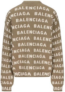 Balenciaga FW23 棕色字母提花男款寬鬆長袖毛衣。 761596T16739677 Lookbook Balenciaga FW23 棕色字母提花男款寬鬆長袖毛衣。 761596T16739677