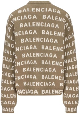 Balenciaga FW23 棕色字母提花男款寬鬆長袖毛衣。 761596T16739677 Lookbook Balenciaga FW23 棕色字母提花男款寬鬆長袖毛衣。 761596T16739677