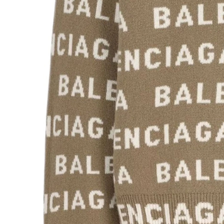 Cheap 발렌시아가 FW23 브라운 레터 인타르시아 오버사이즈 크루넥 롱슬리브 스웨터 남성용. 761596T16739677