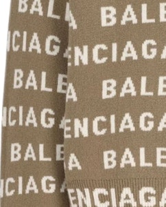 Balenciaga FW23 棕色字母提花男款寬鬆長袖毛衣。 761596T16739677 Cheap Balenciaga FW23 棕色字母提花男款寬鬆長袖毛衣。 761596T16739677