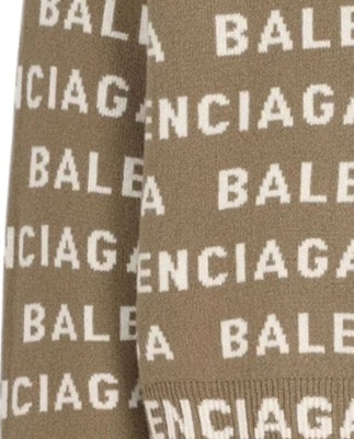 Balenciaga FW23 棕色字母提花男款寬鬆長袖毛衣。 761596T16739677 Cheap Balenciaga FW23 棕色字母提花男款寬鬆長袖毛衣。 761596T16739677