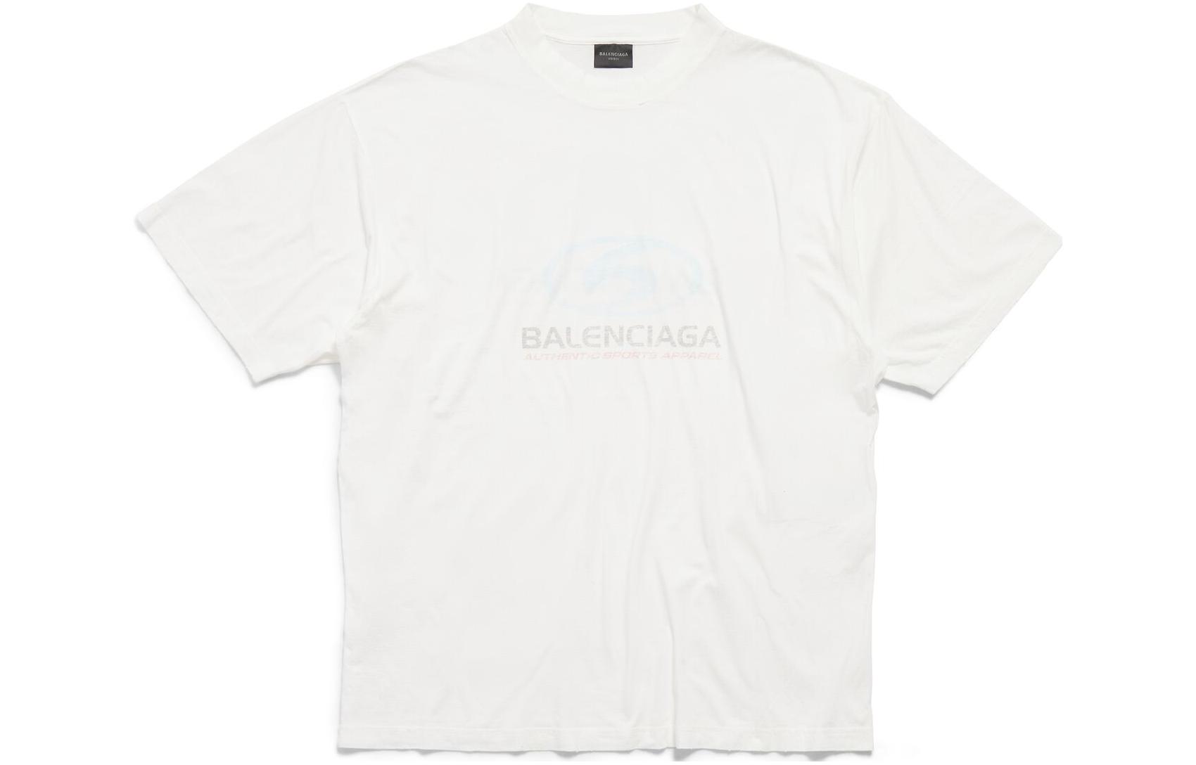 Shop バレンシアガ FW23 ユニセックス ロゴグラフィックプリント Tシャツ レギュラーフィット. 764235TPVM39038