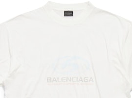 Balenciaga FW23 Baju-T Uniseks Logo Biru Grafik Distressed Potongan Biasa. 764235TPVM39038 Purchase Balenciaga FW23 Baju-T Uniseks Logo Biru Grafik Distressed Potongan Biasa. 764235TPVM39038