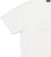 Balenciaga FW23 Baju-T Uniseks Logo Biru Grafik Distressed Potongan Biasa. 764235TPVM39038 Details for Balenciaga FW23 Baju-T Uniseks Logo Biru Grafik Distressed Potongan Biasa. 764235TPVM39038