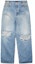Order Balenciaga FW23 Distressed Relaxed Fit Unisex Denim Jeans Blue. 697833TDW143341