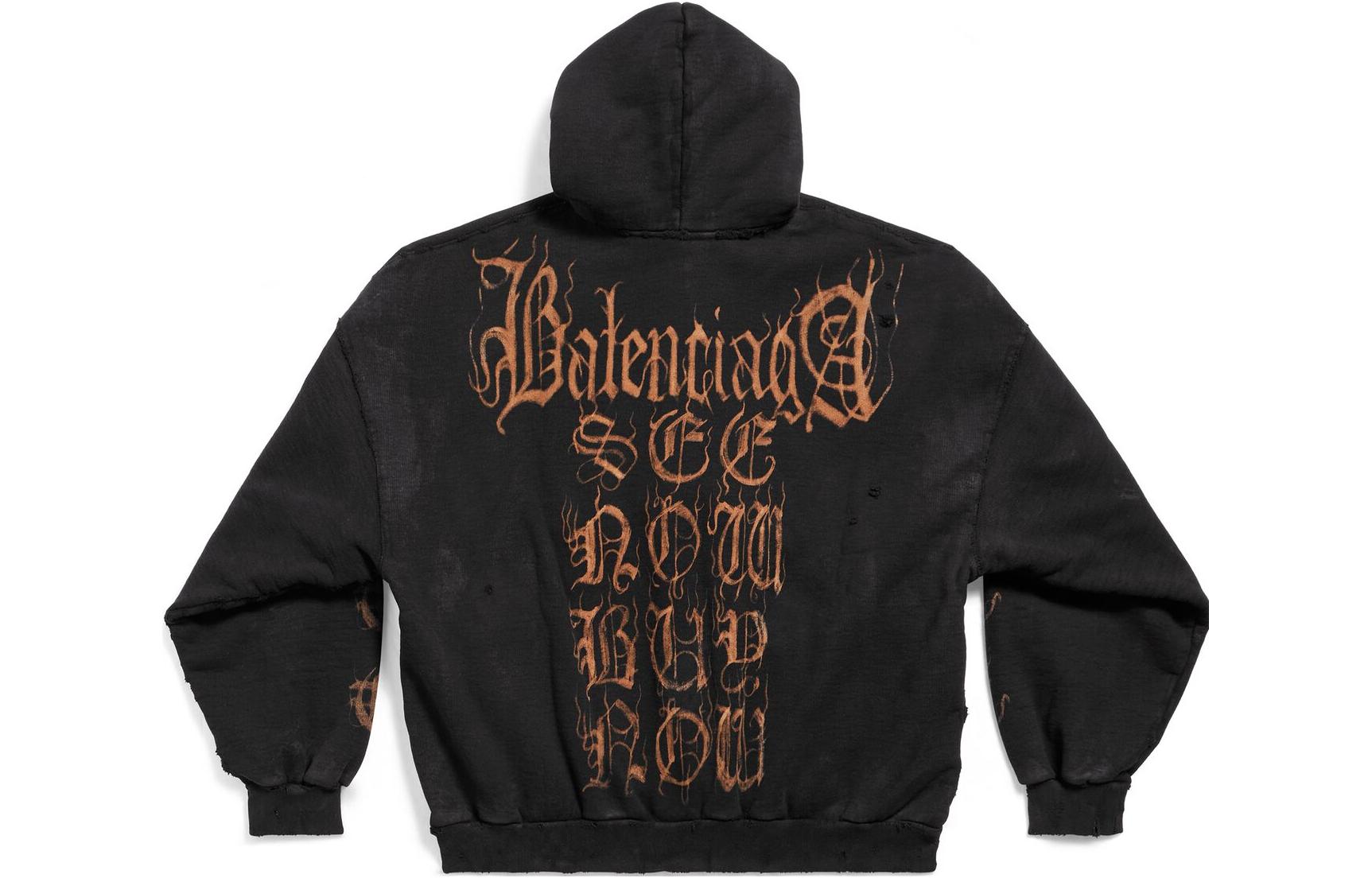 Lookbook Balenciaga FW23 Double-Zip Hoodie Jacket Oversized Unisex Black. 744444TOVD91055