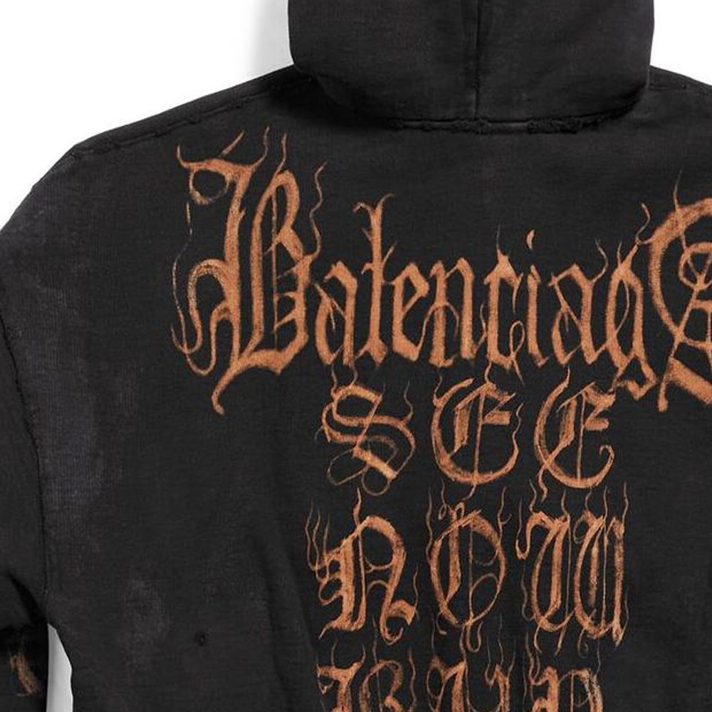 Sizing Balenciaga FW23 Double-Zip Hoodie Jacket Oversized Unisex Black. 744444TOVD91055