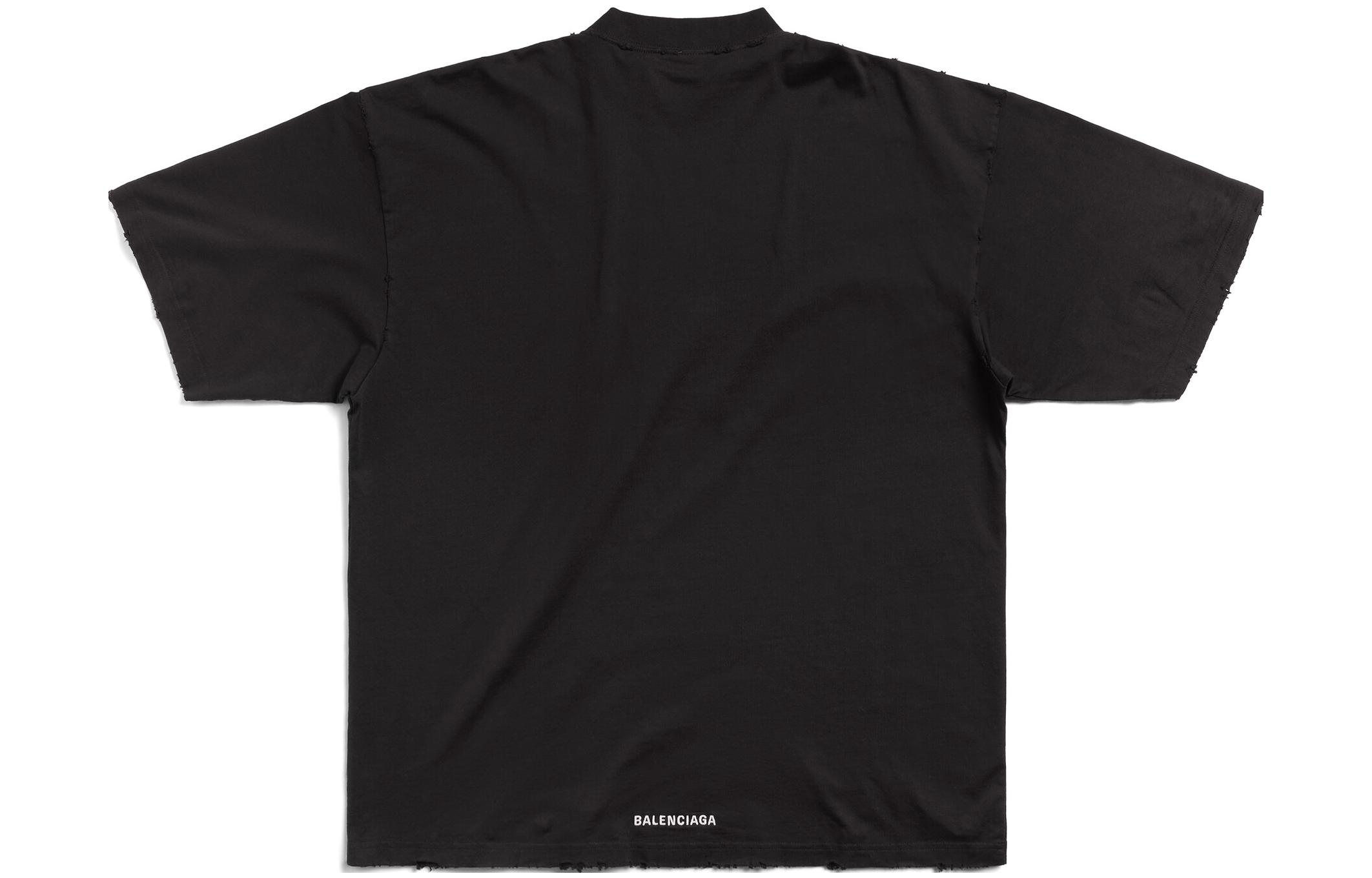 Balenciaga FW23 Embroidered Logo Black Relaxed Fit Unisex T-Shirt. 744439TOVM79070 圖 3