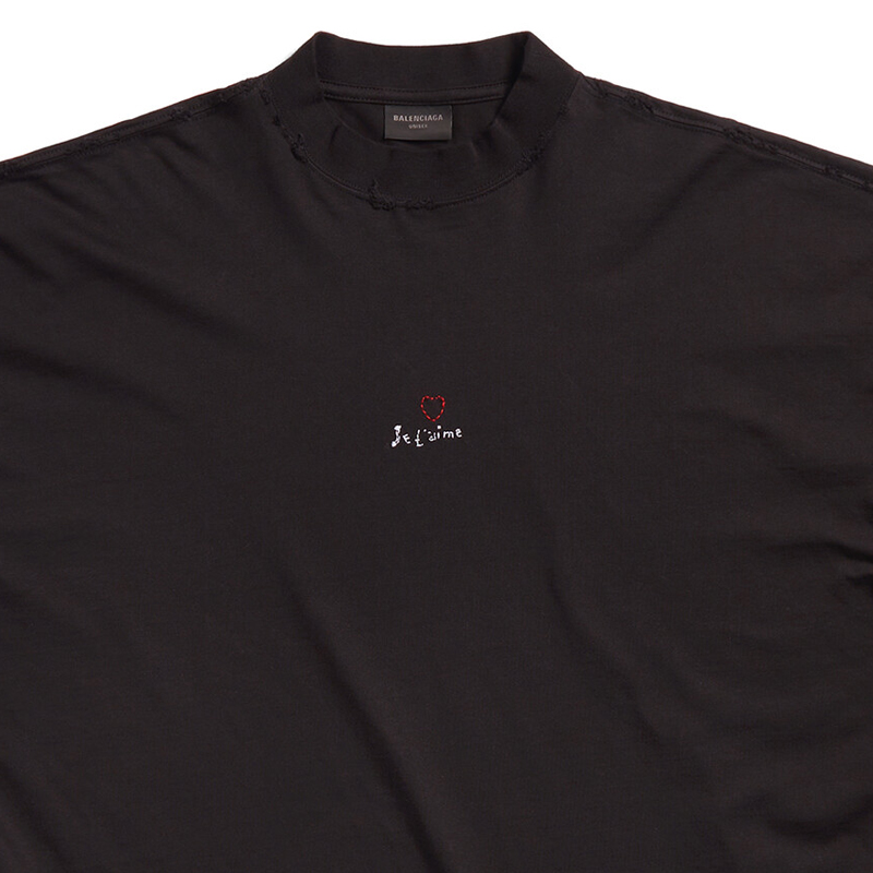 Balenciaga FW23 Embroidered Logo Black Relaxed Fit Unisex T-Shirt. 744439TOVM79070 圖 7