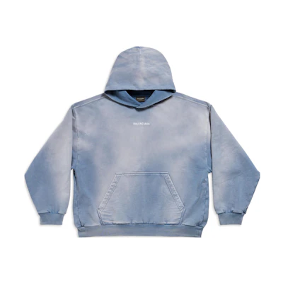 Balenciaga FW23 Faded Logo Print Unisex Blue Sweatshirt. 767877TPVK24313