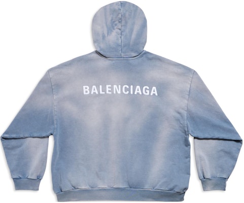 Balenciaga FW23 Baju Biru Unisex Logo Pudar. 767877TPVK24313 Lookbook Balenciaga FW23 Baju Biru Unisex Logo Pudar. 767877TPVK24313