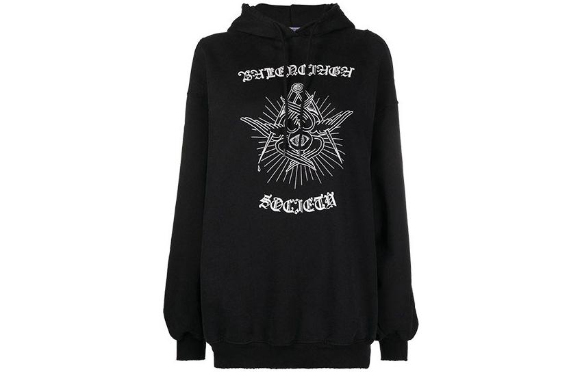 Balenciaga FW23 Graphic Hoodie Pullover Black 641529TJU791000