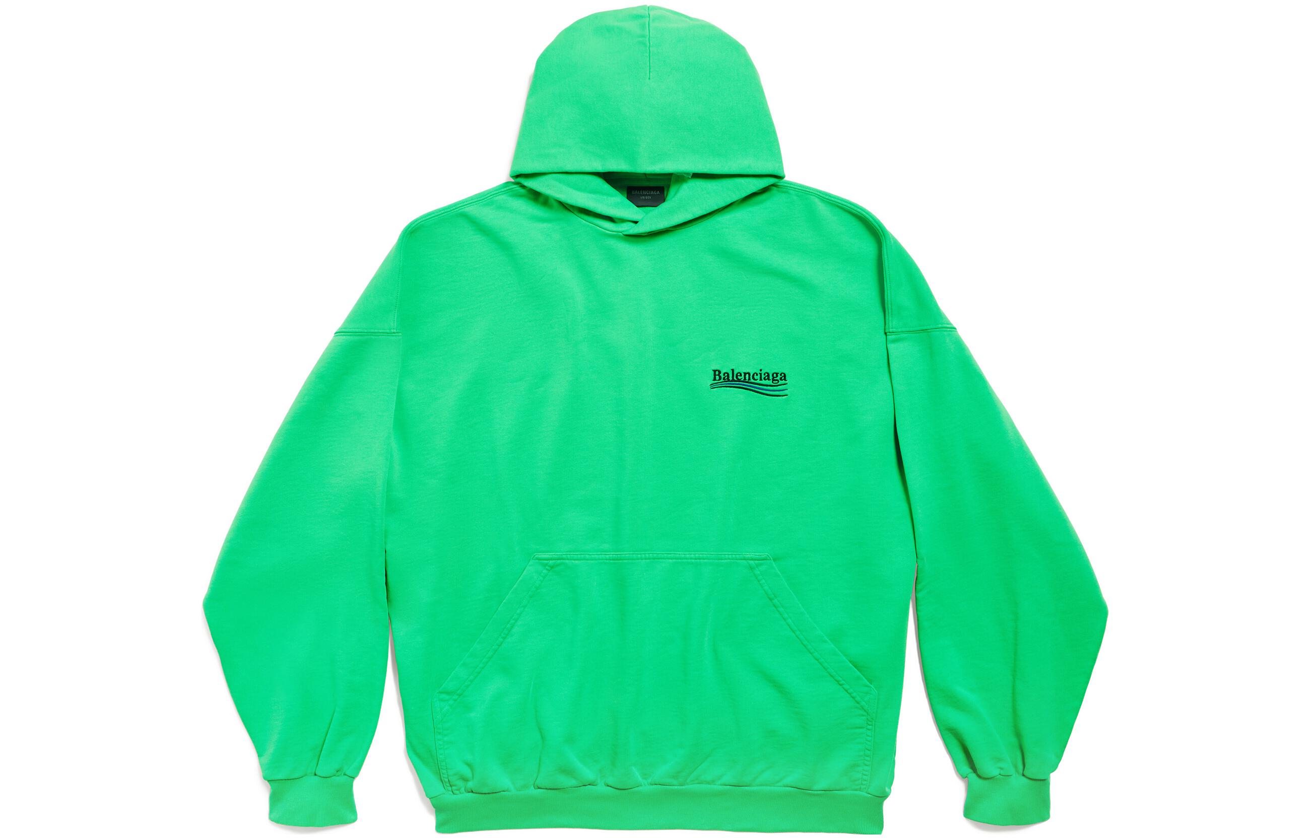Balenciaga FW23 Green Logo Print Oversized Hoodie Unisex. 739024TPVD23600