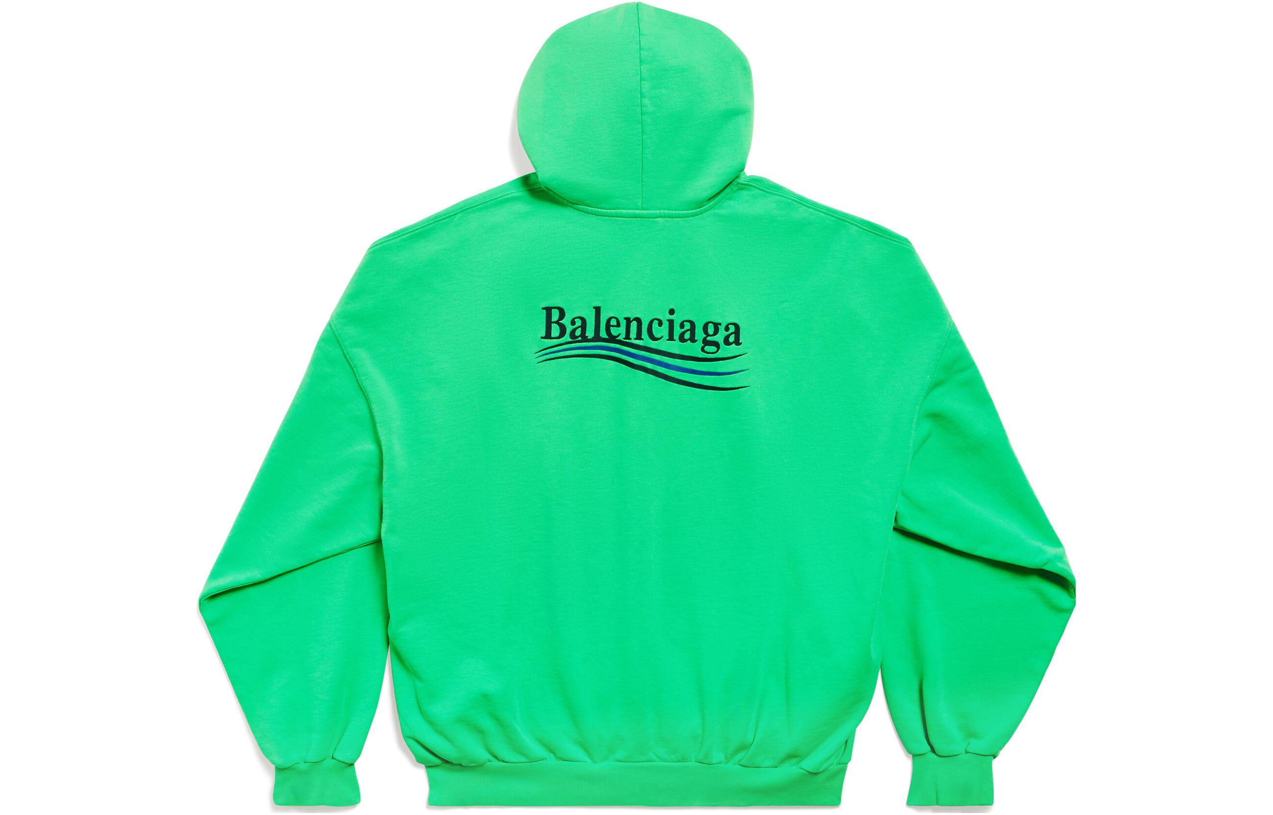 Balenciaga FW23 Green Logo Print Oversized Hoodie Unisex. 739024TPVD23600 圖 3