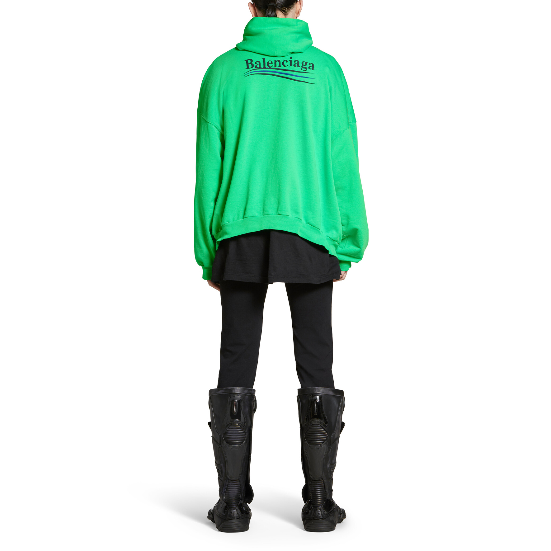 Balenciaga FW23 Green Logo Print Oversized Hoodie Unisex. 739024TPVD23600 圖 5