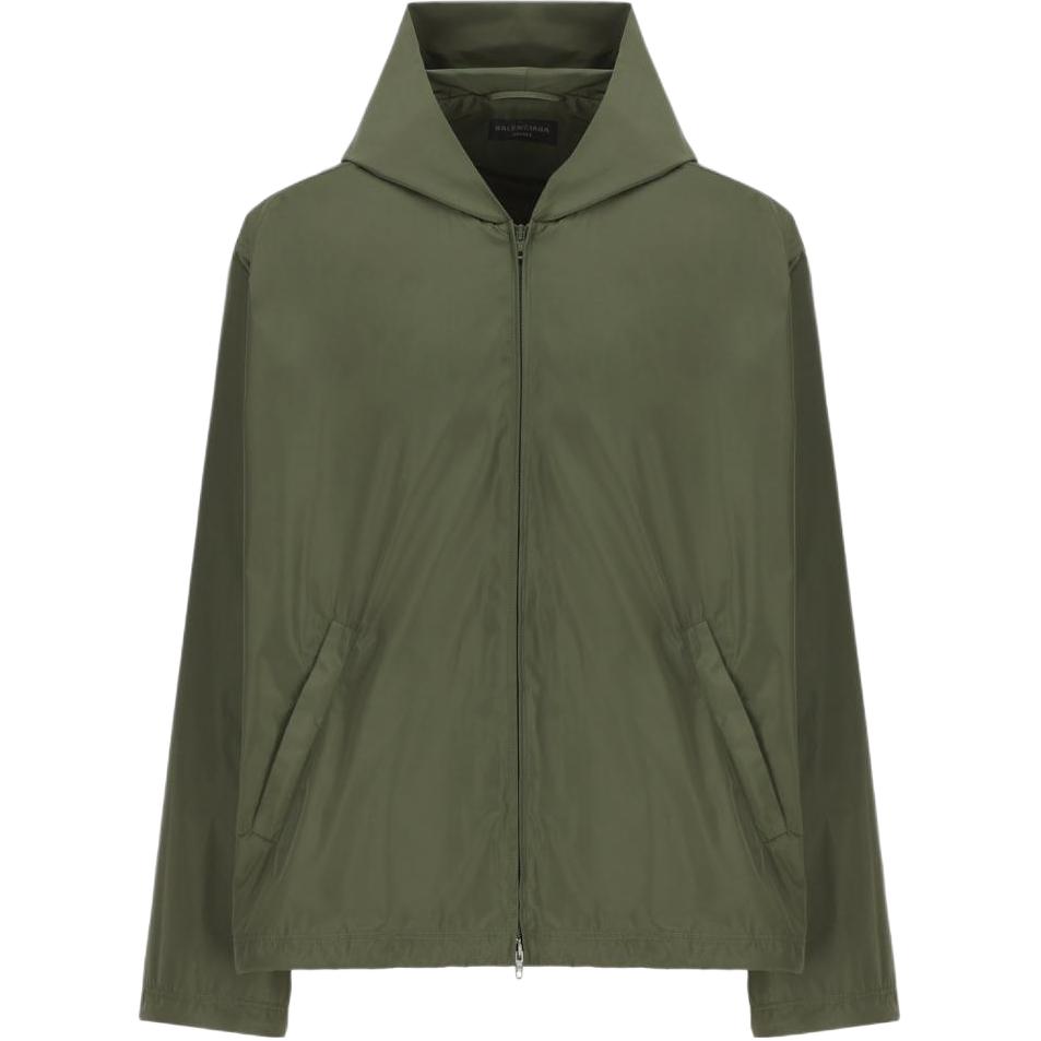 Balenciaga FW23 Green Logo Print Zip-Up Hoodie Jacket Regular Fit 776863TPO062840