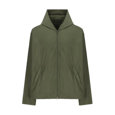 Balenciaga FW23 Green Logo Print Zip-Up Hoodie Jacket Regular Fit 776863TPO062840