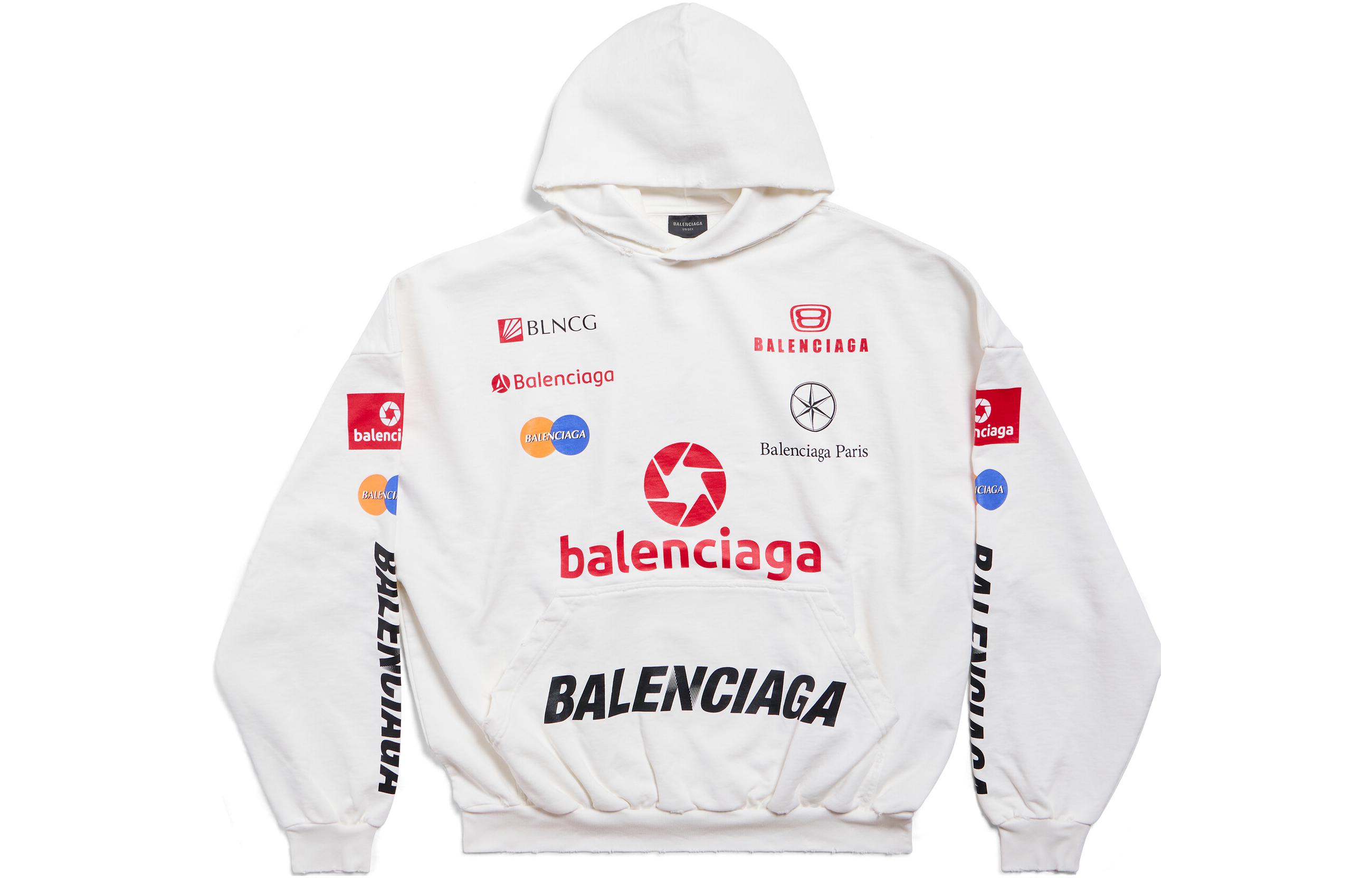 Order Sudadera Balenciaga FW23 Logo Letras Unisex Ajuste Oversize Blanca. 767885TPVF19000