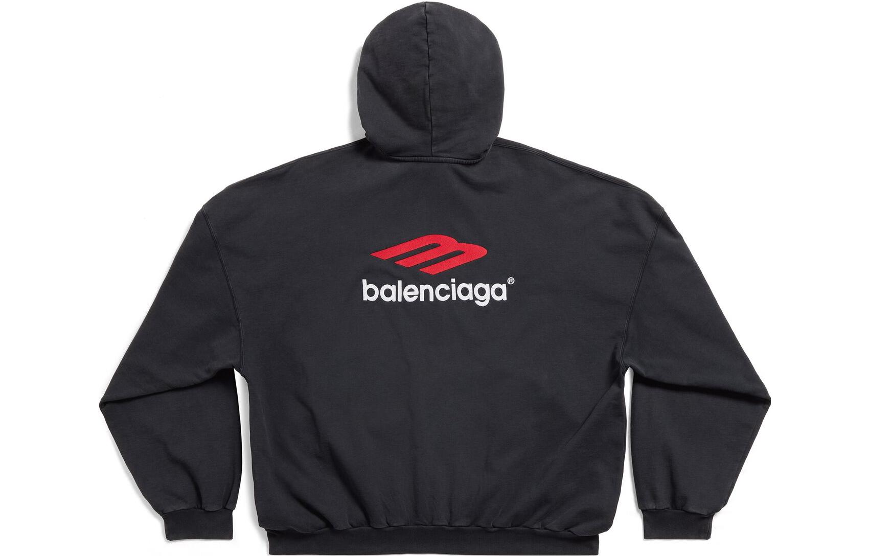 Lookbook Balenciaga FW23 Hoodie Hitam Unisex dengan Motif Letter Print Fit Santai. 739024TPVD81470