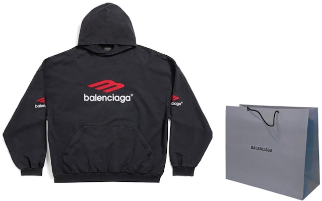 Balenciaga FW23 Hoodie Hitam Unisex dengan Motif Letter Print Fit Santai. 739024TPVD81470 Shop Balenciaga FW23 Hoodie Hitam Unisex dengan Motif Letter Print Fit Santai. 739024TPVD81470