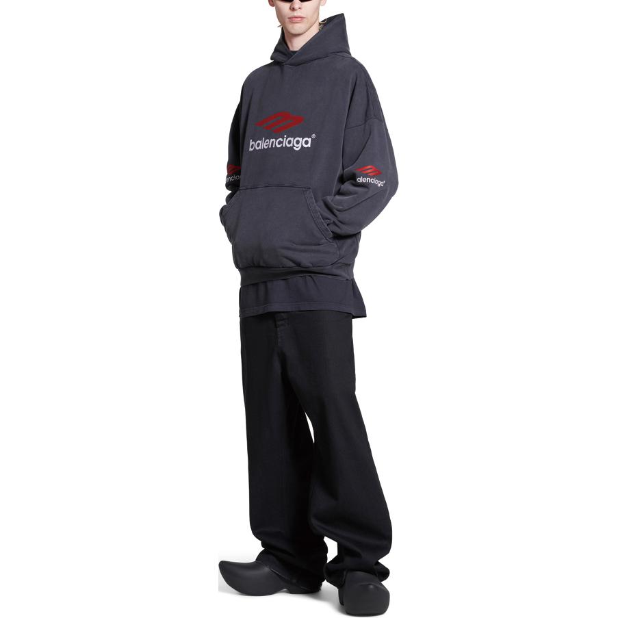 Purchase Balenciaga FW23 Hoodie Hitam Unisex dengan Motif Letter Print Fit Santai. 739024TPVD81470