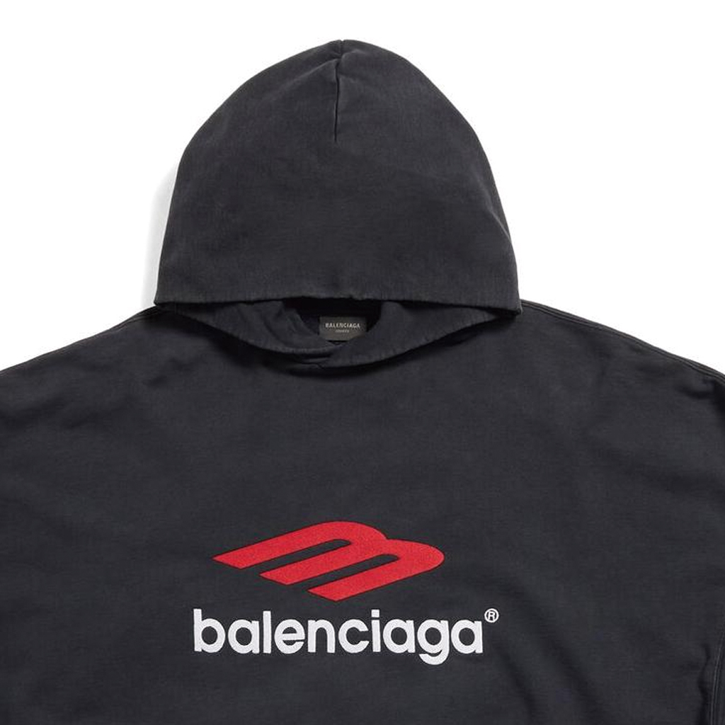 Cheap Balenciaga FW23 Hoodie Hitam Unisex dengan Motif Letter Print Fit Santai. 739024TPVD81470