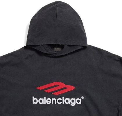 Balenciaga FW23 Hoodie Hitam Unisex dengan Motif Letter Print Fit Santai. 739024TPVD81470 Cheap Balenciaga FW23 Hoodie Hitam Unisex dengan Motif Letter Print Fit Santai. 739024TPVD81470