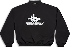 Balenciaga FW23 Letter Print Black Oversized Pullover Sweatshirt Men. 767860TPVF31070 Balenciaga FW23 Letter Print Black Oversized Pullover Sweatshirt Men. 767860TPVF31070
