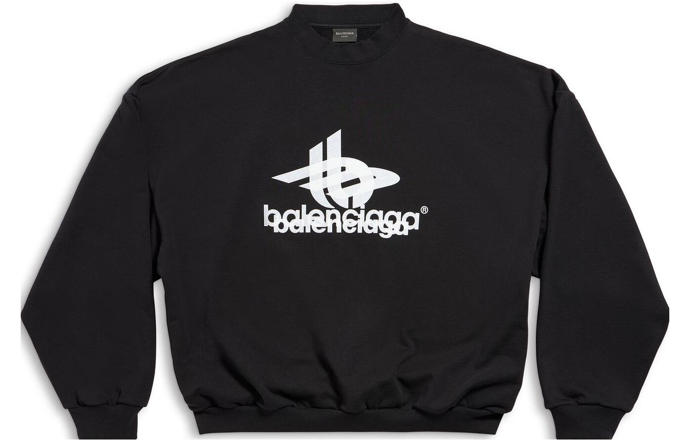 Order Balenciaga FW23 Letter Print Black Oversized Pullover Sweatshirt Men. 767860TPVF31070