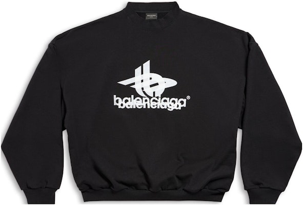 Balenciaga FW23 Letter Print Black Oversized Pullover Sweatshirt Men. 767860TPVF31070 Order Balenciaga FW23 Letter Print Black Oversized Pullover Sweatshirt Men. 767860TPVF31070