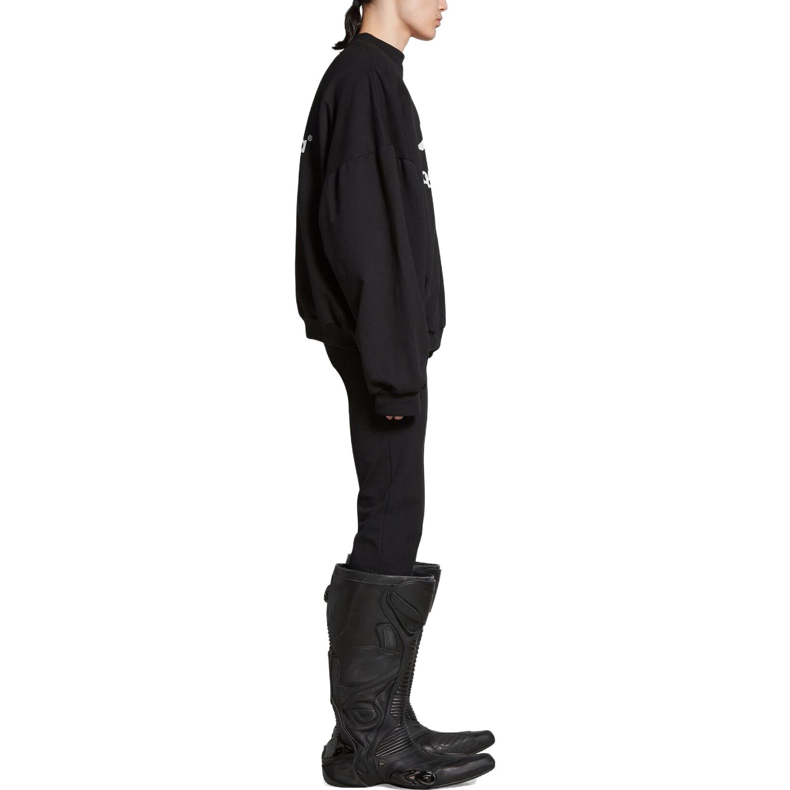 Purchase Balenciaga FW23 Letter Print Black Oversized Pullover Sweatshirt Men. 767860TPVF31070