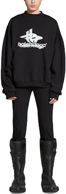 Balenciaga FW23 Letter Print Black Oversized Pullover Sweatshirt Men. 767860TPVF31070 Sizing Balenciaga FW23 Letter Print Black Oversized Pullover Sweatshirt Men. 767860TPVF31070