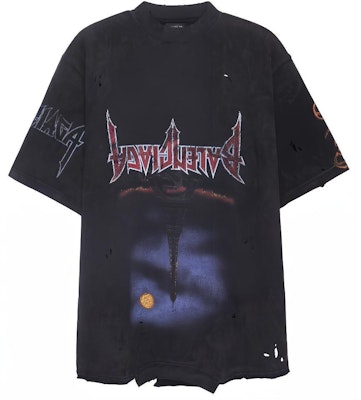 Balenciaga FW23 Letter Print Black Oversized Unisex Crewneck T-Shirt. 698811TOVT31055 Order Balenciaga FW23 Letter Print Black Oversized Unisex Crewneck T-Shirt. 698811TOVT31055