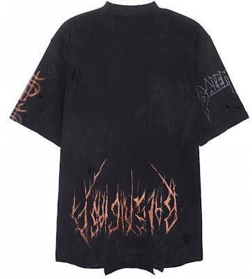 Balenciaga FW23 Letter Print Black Oversized Unisex Crewneck T-Shirt. 698811TOVT31055 Lookbook Balenciaga FW23 Letter Print Black Oversized Unisex Crewneck T-Shirt. 698811TOVT31055