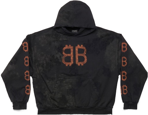 Balenciaga FW23 字母打印黑色男士常規版型破壞連帽衫. 742603TOVN71055 Order Balenciaga FW23 字母打印黑色男士常規版型破壞連帽衫. 742603TOVN71055