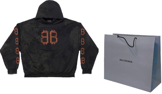 Balenciaga FW23 字母打印黑色男士常規版型破壞連帽衫. 742603TOVN71055 Shop Balenciaga FW23 字母打印黑色男士常規版型破壞連帽衫. 742603TOVN71055