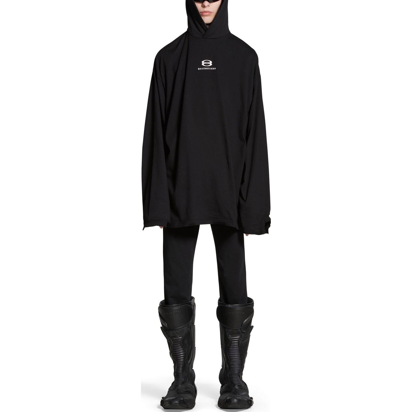 Balenciaga FW23 Letter Print Hoodie Unisex Black - Oversized Fit. 768067TPVG91070 圖 5