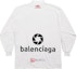 Lookbook 발렌시아가 FW23 레터 프린트 니트 롱슬리브 티셔츠 유니섹스 화이트 루즈핏 767879TPVE99000